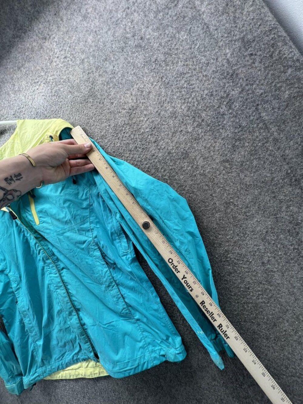 The North Face Jacket Womens Small Blue Colorblock Hooded Windbreaker Hiking - Picture 4 of 12
